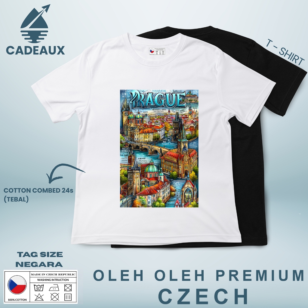 Kaos Oleh Oleh CZECH 19 PAKAI TAG ASAL NEGARA CZECH REPUBLIC T-Shirt Cotton Combed 24s SOUVENIR PREM