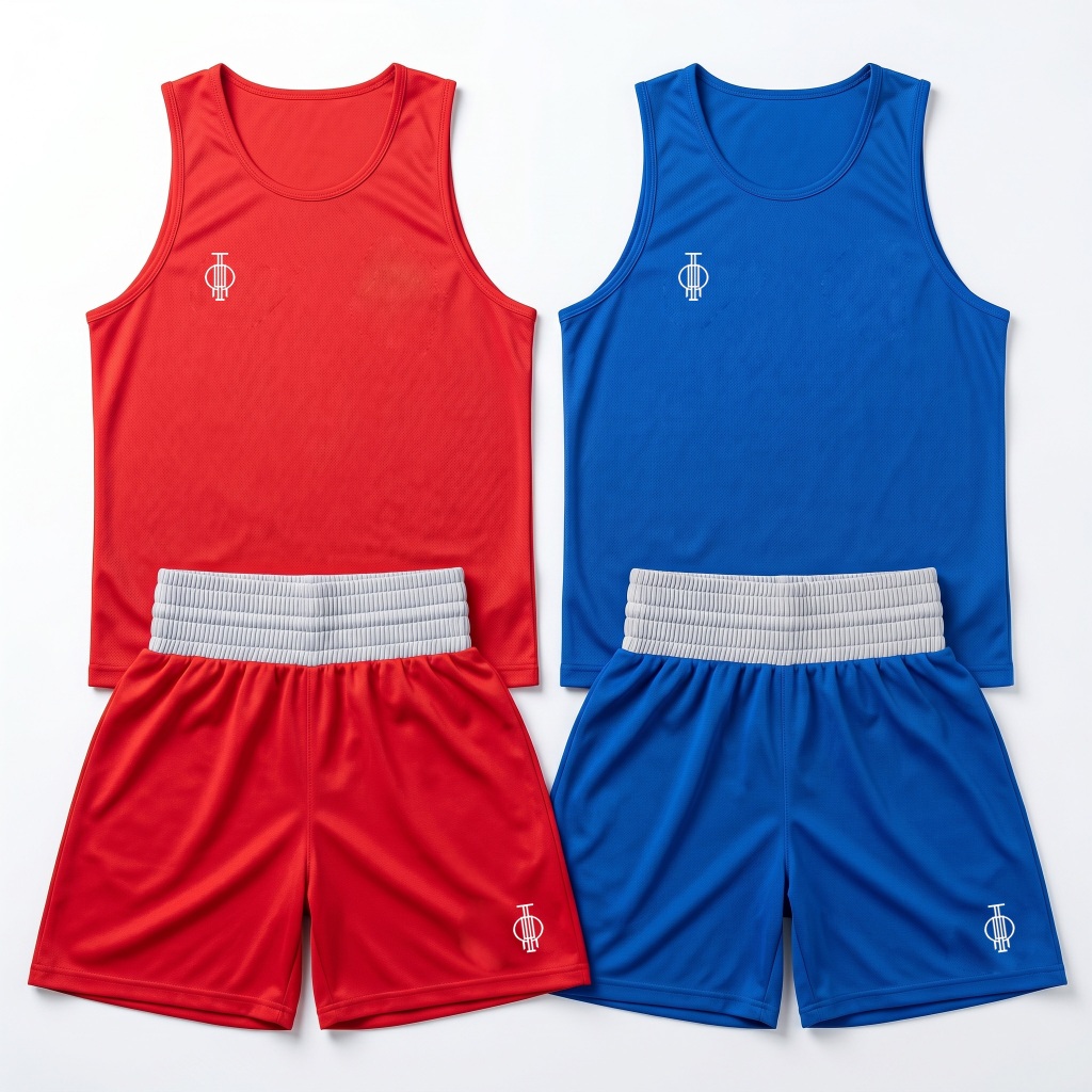 Baju Tanding Tinju Boxing Merah biru Premium