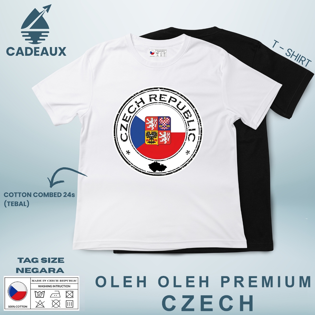 Kaos Oleh Oleh CZECH 25 PAKAI TAG ASAL NEGARA CZECH REPUBLIC T-Shirt Cotton Combed 24s SOUVENIR PREM