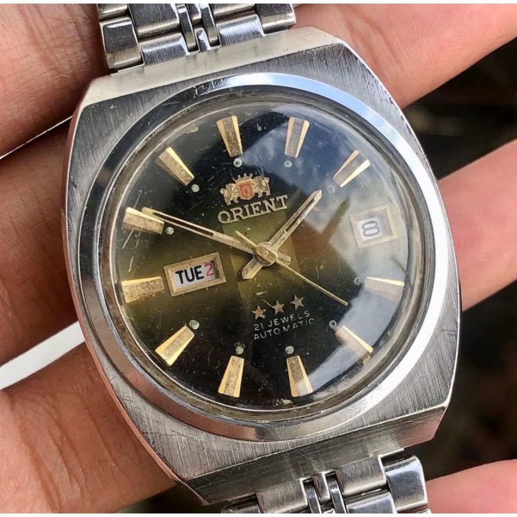 Orient Automatic 3 Star 21Jewels Green Gradasi Dial