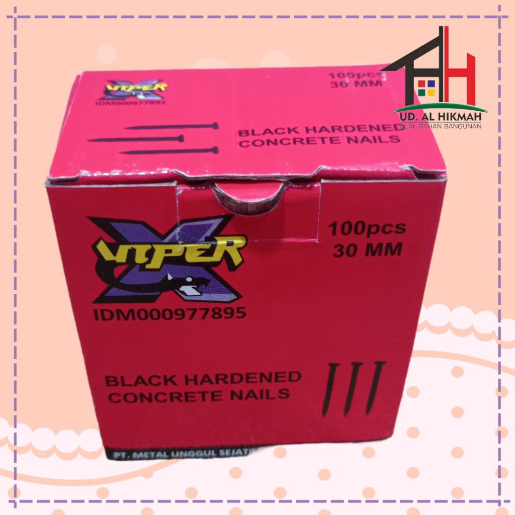Paku Beton Hitam VIPER 3 CM / 30 MM