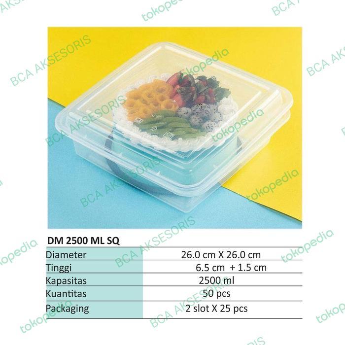 Thinwall Dm 2500 Ml Squere - 2500Ml Food Container - Isi 25Pcs