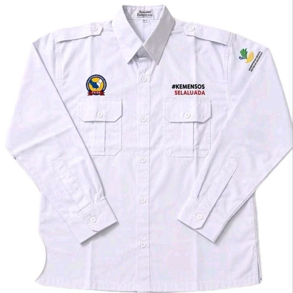kemeja TKSK Bordir kemeja kemensos selalu ada kemeja Kemensos RI baju dinas TKSK baju dinas Kemensos
