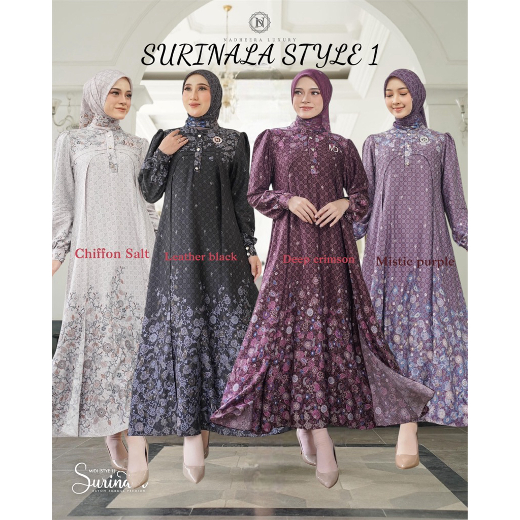 (BISA COD) SURINALA STYLE 1 DRESS & MIDI DRESS // FAMILY SET TERBARU NADHEERA // DRESS MEWAH ADEM BA