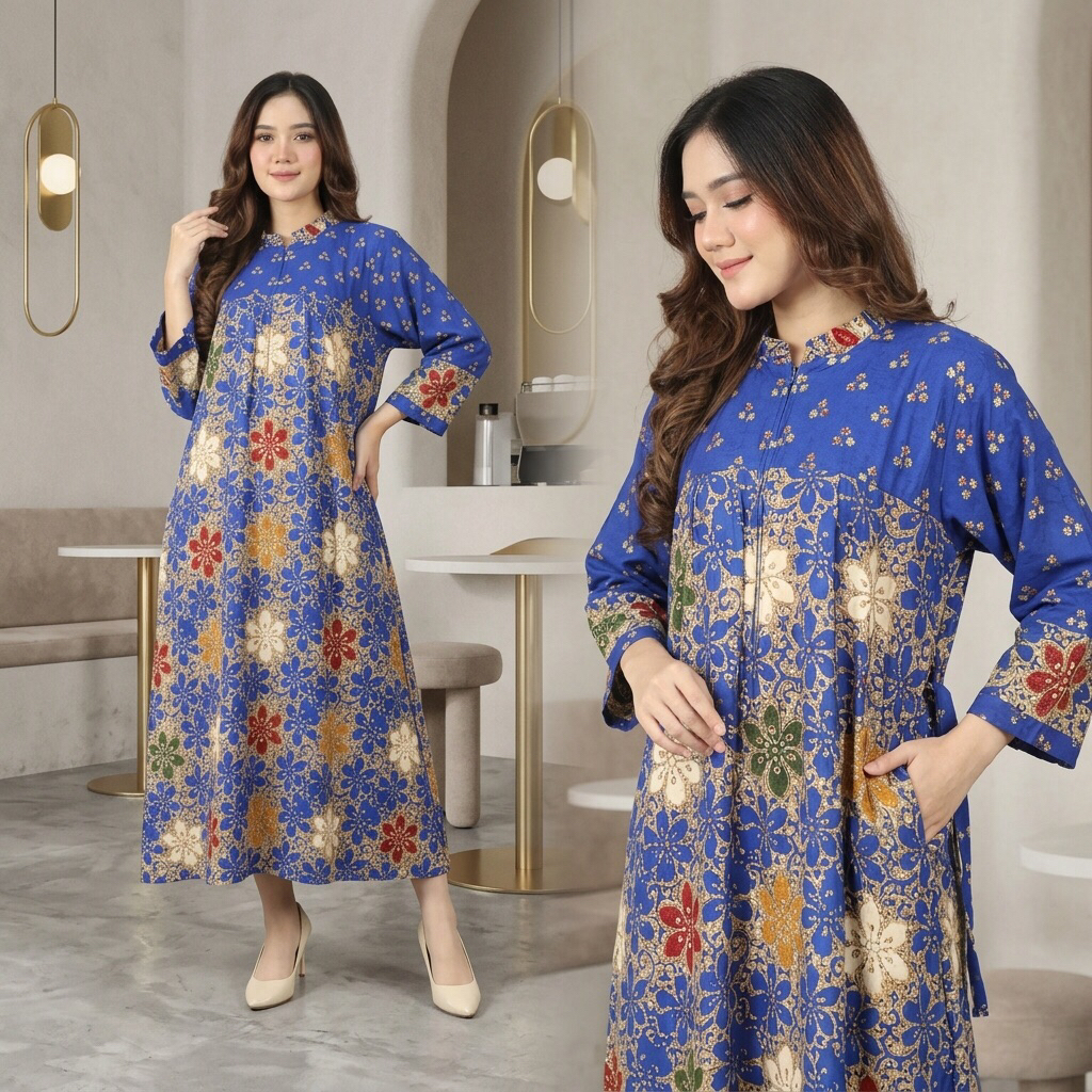 RUMINA (LD 120 PB 135)SACKDRESS CAMELIA SACKDRESS PREMIUM ORIGINAL BATIK CAP WARNA CANTIK BAHAN SAMI