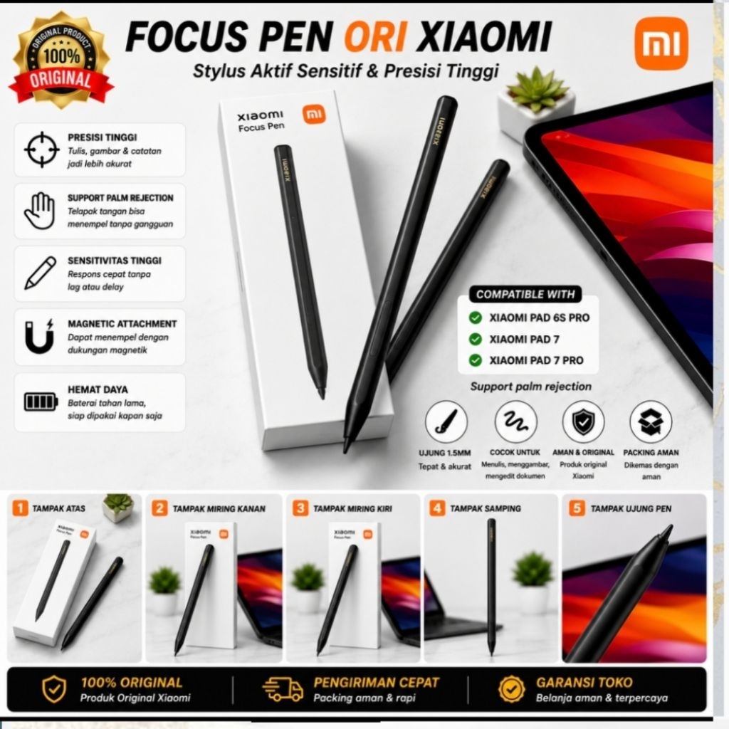 Stylus Xiaomi Smart Pen Focus Pen Mi Pad 6S Pro Mi Pad 7 Original Second Like New Anti Delay Palm Re