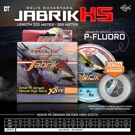 diskon Bonus Leader | Jabrik HS X8 Pack 200 300 400 500 Meter Relix Nusantara Multicolour Senar Panc