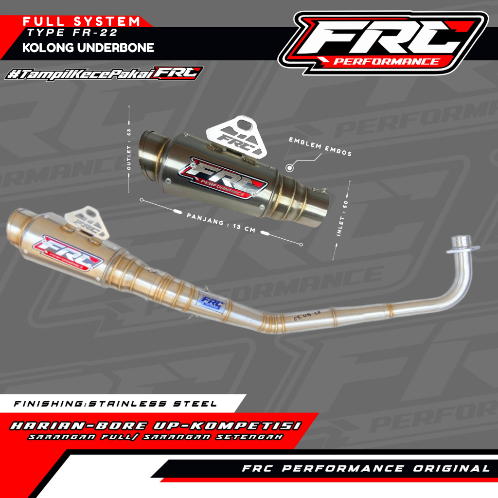 Knalpot FRC Performance Fullsystem – Model Kolong Underbone Type: FR 22 – by FRC PERFORMANCE.