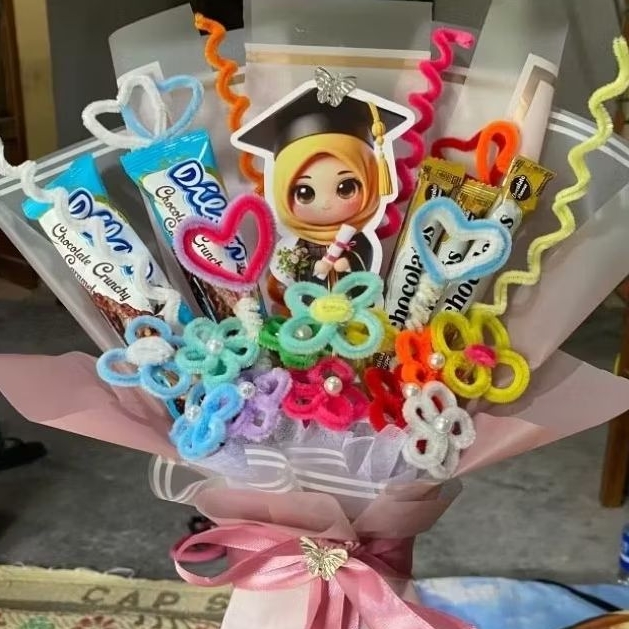 Buket Wisuda / Graduation Bouquet /  buket bunga untuk wisuda / buket snack untuk wisuda / buket can