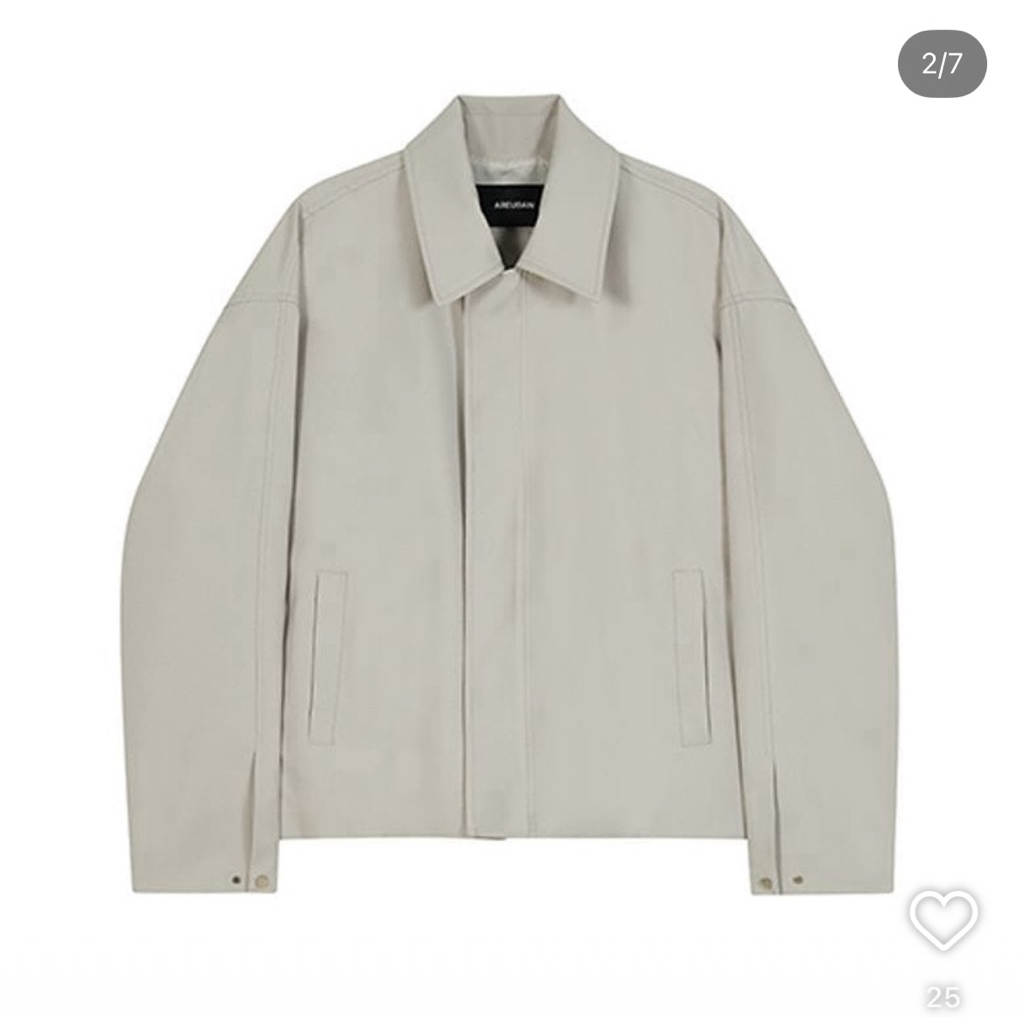 AREUBAN 2 Way Snap Blouson Boxy Jacket. Warna Ivory. Size L