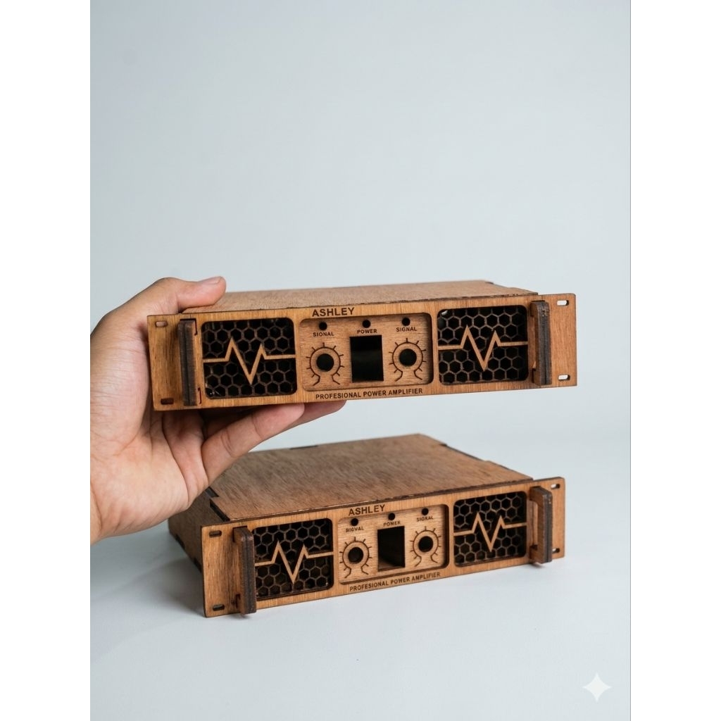 Box Power Mini Built Up Full CNC Model Ashley Miniatur Amplifier Power Bahan Super Premium