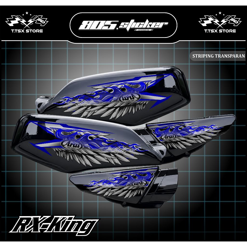 STRIPING RX KING TRANSPARAN/STIKER RX KING/VARIASI RX KING MTF SAYAP API KEREN TERBARU