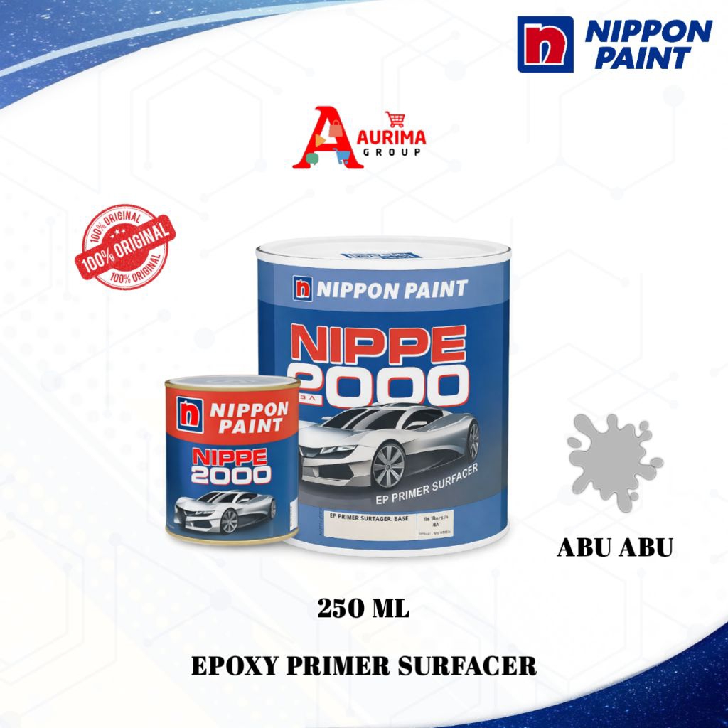 EPOXY NIPPE2000 2K PRIMER SURFACER GREY 250ML SET NIPPON PAINT - CAT DASAR ANTI KARAT BERKUALITAS OR