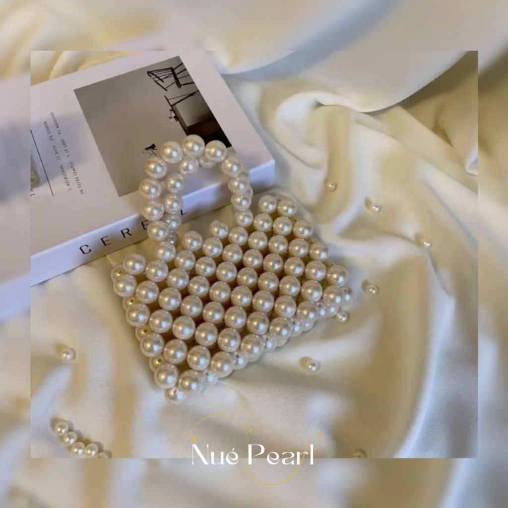 Nué Pearl Bag - Pearl Bead Party Bag || Luxury Handmade Bead Bag || Clutch Mutiara Besar