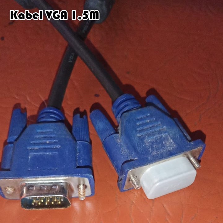 Kabel VGA 1.5M Male to Male Kabel Monitor PC Standard High Quality - Original - Baru - Masih Disegel
