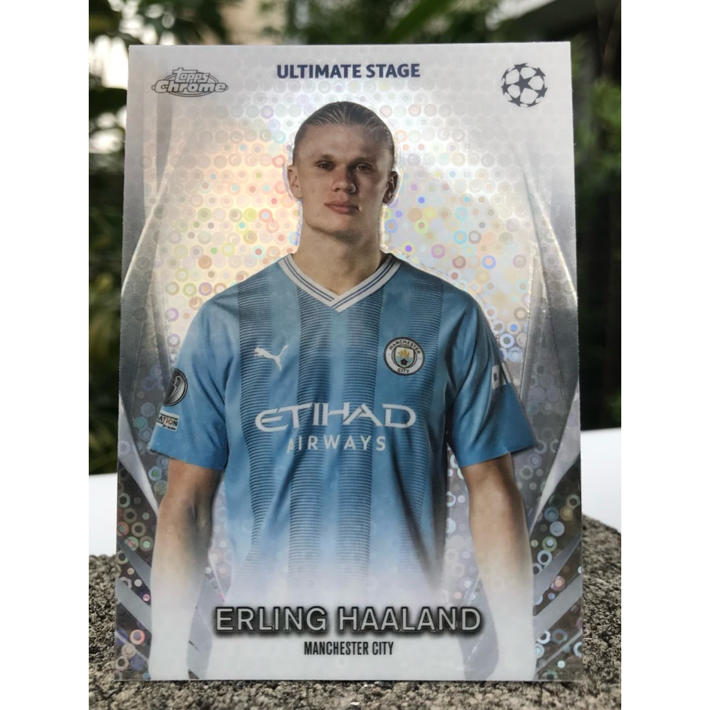 ERLING HAALAND KARTU TOPPS CHROME 2024 ULTIMATE STAGE SOCCER RARE CARD