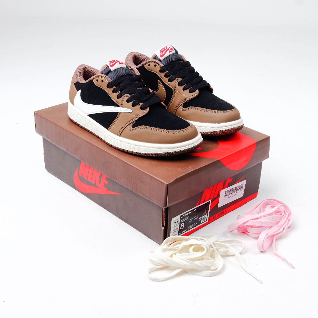 (SLKCK) Sepatu Sneakers Travis Scott X Jordan 1 Low Cactus Jack