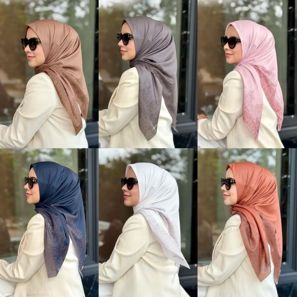 Jilbab Journey kw Klasik Hijab Voal Motif Segiempat Journey kw