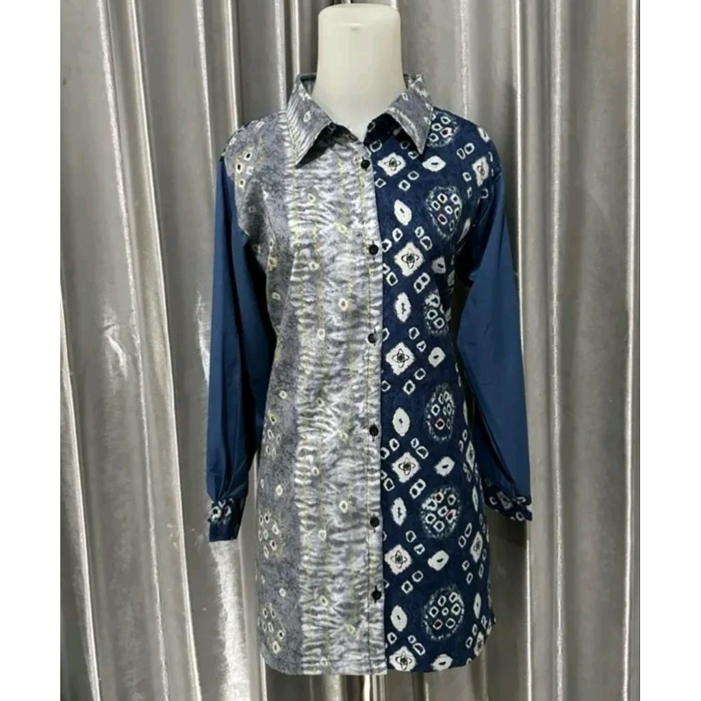 Baju Atasan Wanita Jumputan Palembang Bahan Doby