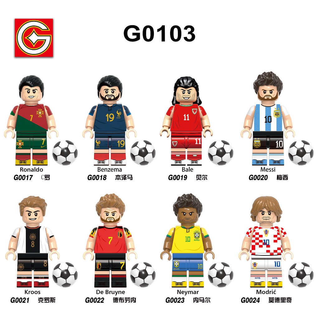 Lego pemain sepak bola mainan balok