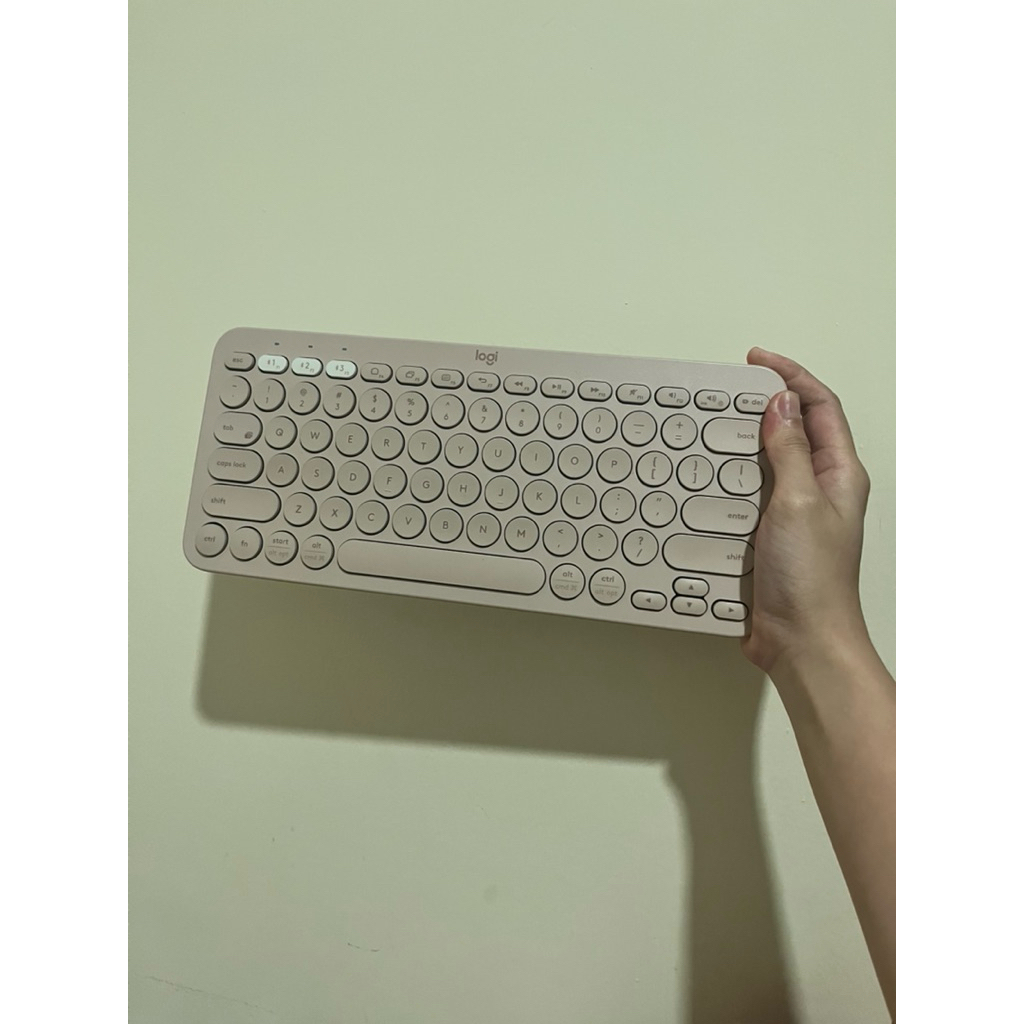 preloved logitech pebble keyboard k380s soft pink wireless bluetooth multi device jogja