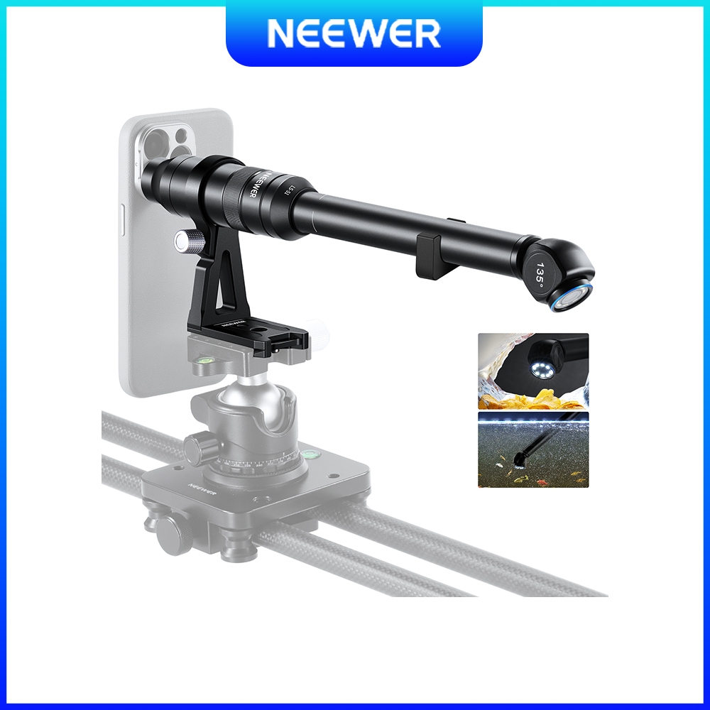 NEEWER 18mm Wide Angle&2x Macro Probe Lens for Phone with 17mm Thread Backplate