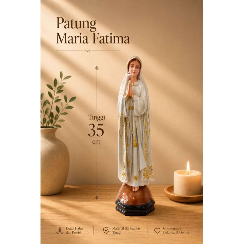 Patung Maria Fatima. 35cm