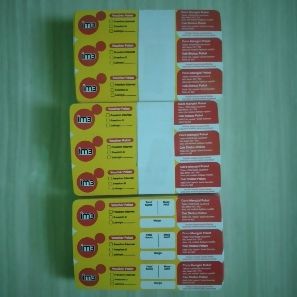 Voucher Kosong Indosat IM3 Voucher Zero Voucher Kosongan Expired 31 Desember 2027