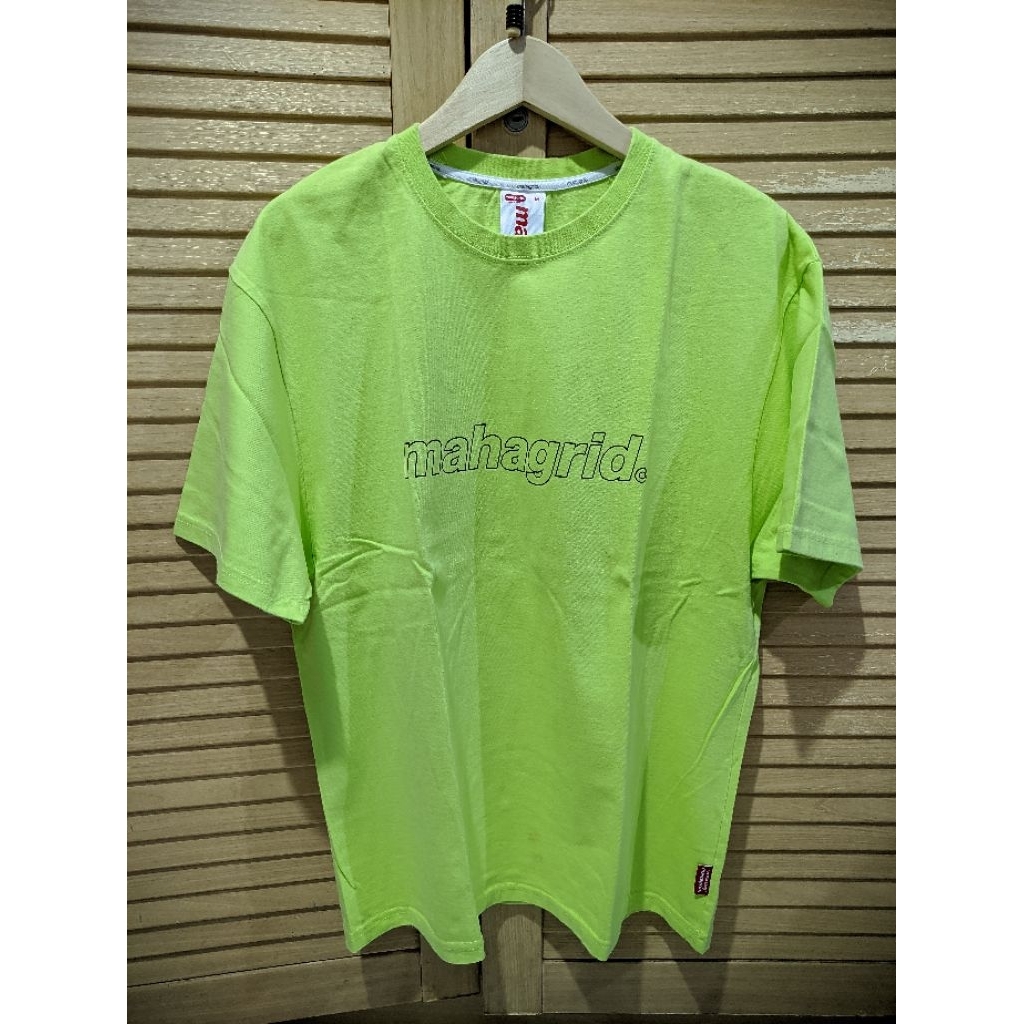 Kaos Tshirt Mahagrid Oversize Harian Daily Green Hijau Cakep