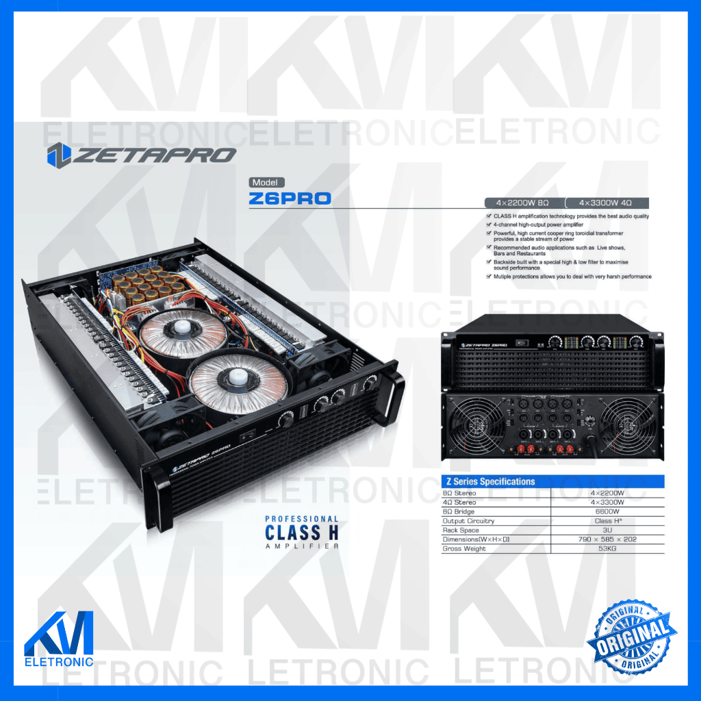 POWER AMPLIFIER ZETAPRO Z6PRO / Power Ampli Zetapro z6pro / DOUBLE TRAFO / Zetapro Original