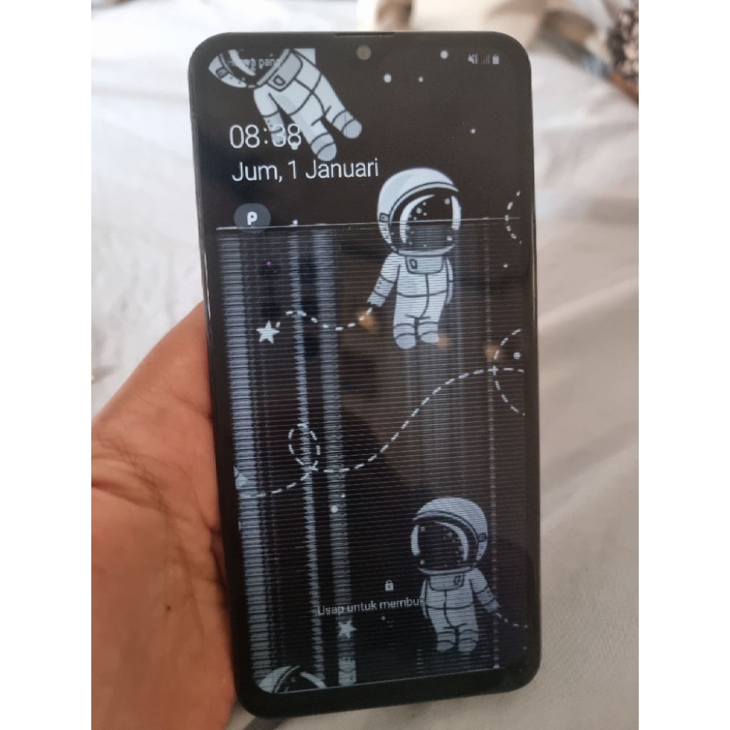 lcd dan frem samsung a10s bukan copotan hp mulus hidup minus garis