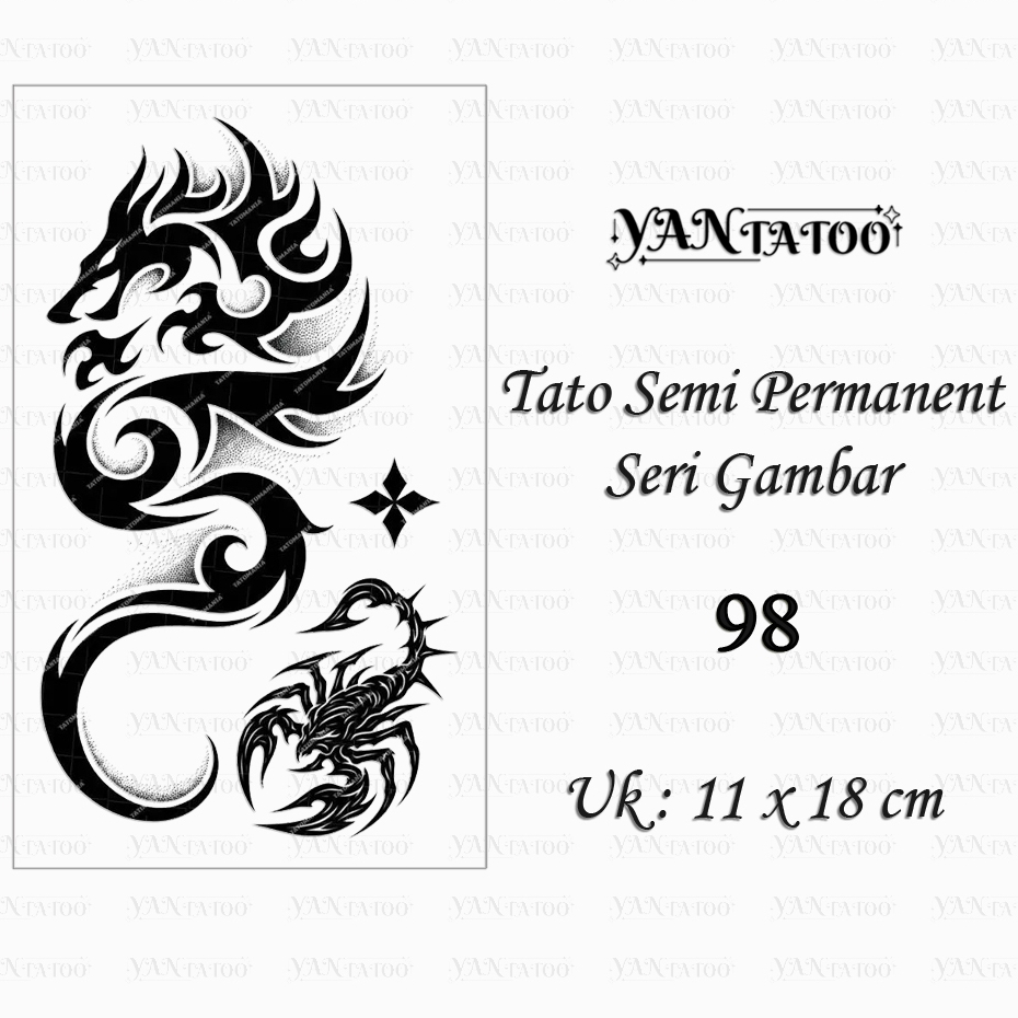 YanTatoo - Stiker Tato Semi Permanen Tahan Lama Seri Gambar 98