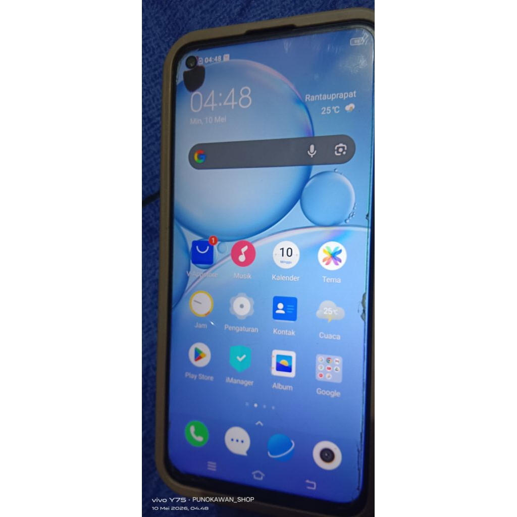 VIVO Y50 RAM 8/128 FULLSET ORIGINAL MINUS LCD TOMPEL DEKAT KAMERA