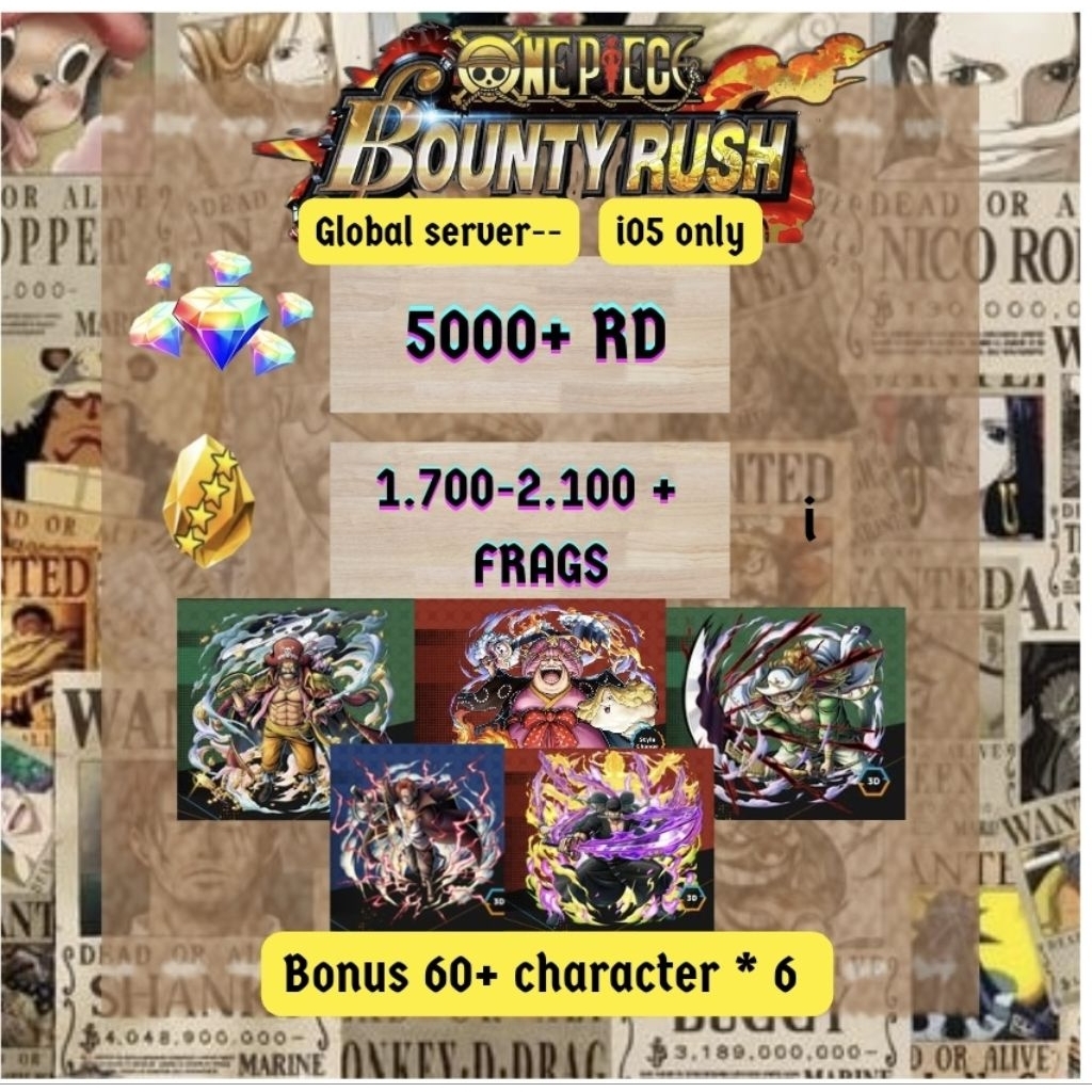 One Piece Bounty Rush Starter Bundle + [Extreme Character+Rainbow diamond+fragmens]