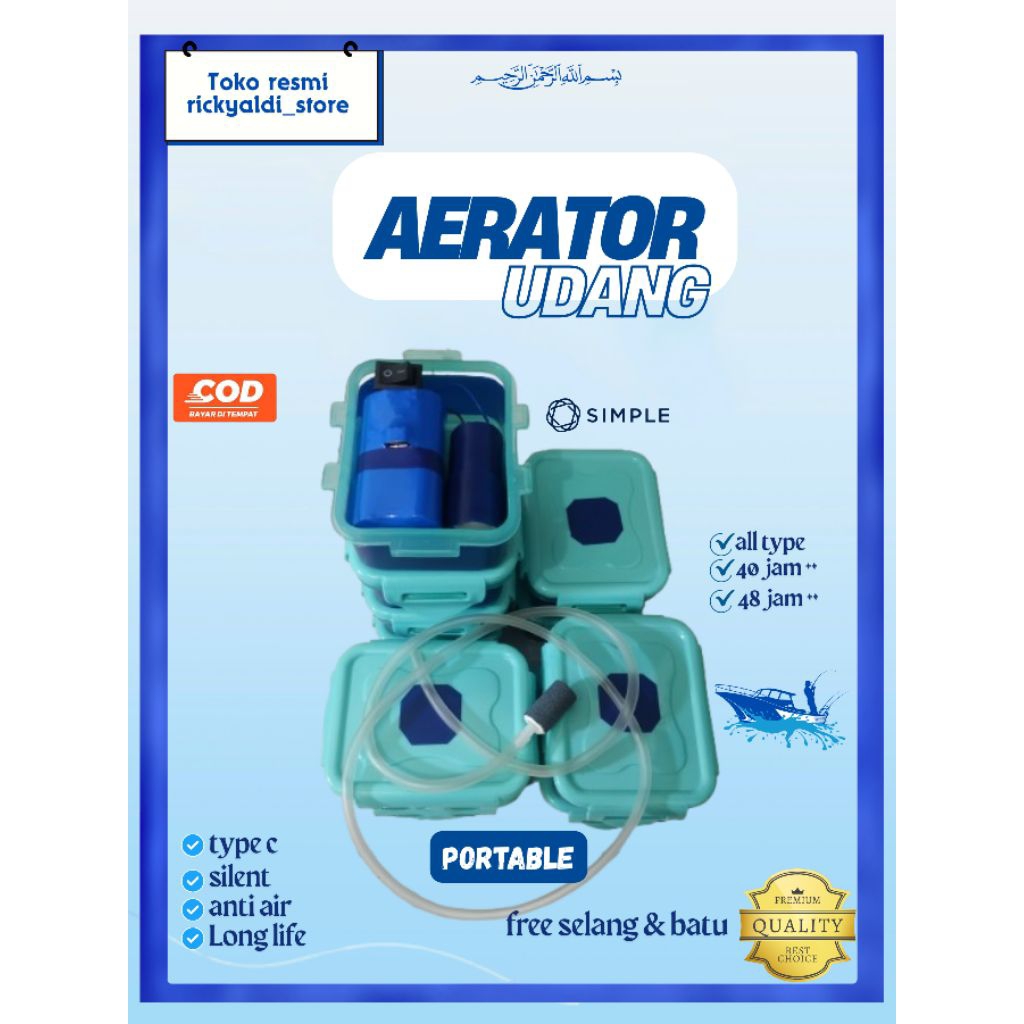 Aerator Charger Box 30-48 jam untuk Udang Hidup