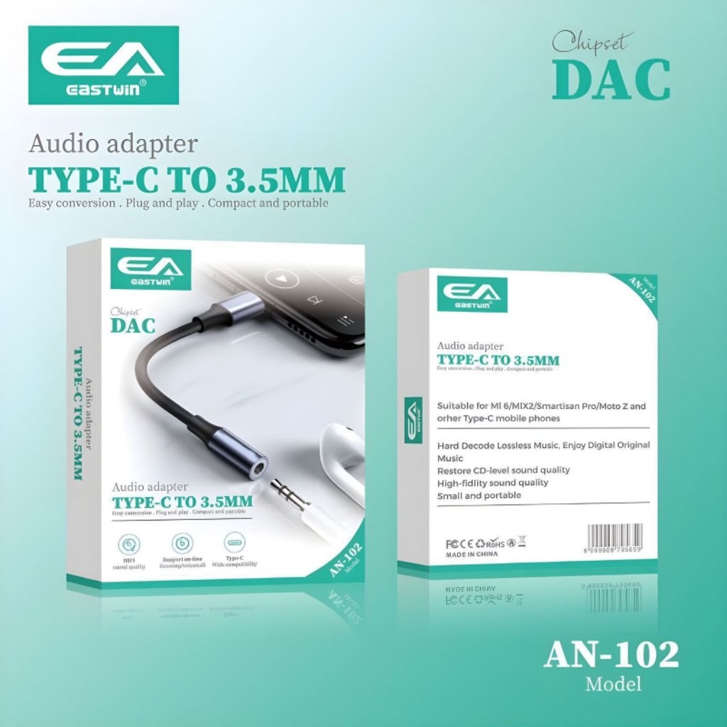 Splitter Audio DAC Type C & Lightning | Sambungan Headset Original | Converter Headset