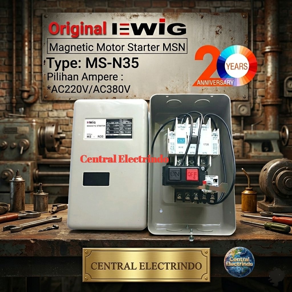 MAGNETIC MOTOR STARTER EWIG MSN-35 220VAc/380VAc