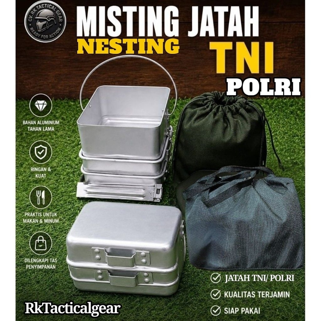 MISTING BARU JATAH ASLI TNI AD AU AL KEMHAN POLRI MENWA PELAYARAN / Alat Masak Nesting Outdoor / tem