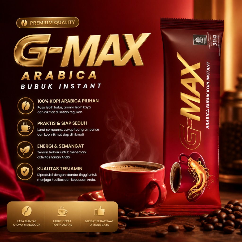 Roast Americano  Ccoffee gmax Kopi Hitam dengan gula aren Kopi Instan Bubuk Kopi Sachet  isi 10
