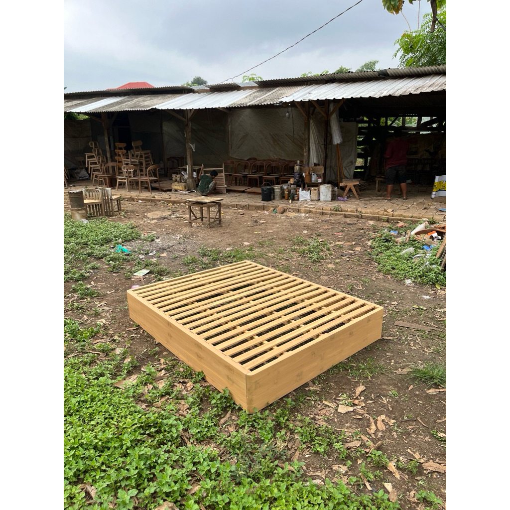Ranjang Kayu Jati Minimalis Divan Kayu Jati Estetik Dipan Ranjang Kayu Ranjang Kasur Kayu Jati Tempa