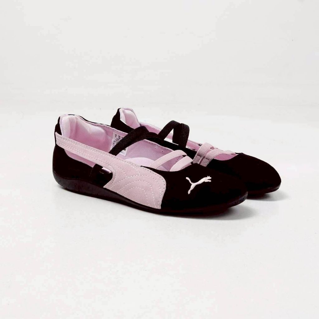 Sepatu Slip On Wanita Puma Ballet Black Mauve Mist Bnib
