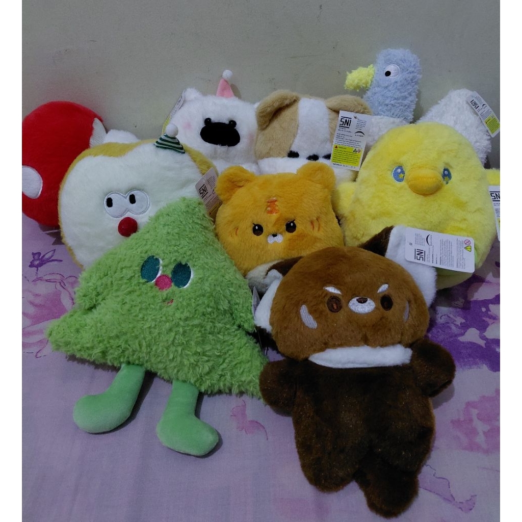 [Readystock] boneka oh some kkv funi fun capit jamur, racoon, bebek, beruang, ayam, roti, macan,