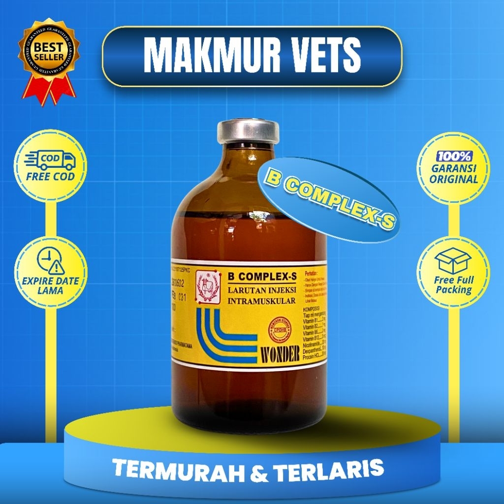 Vitamin B Complek- S 100ml untuk stamina pada hewan