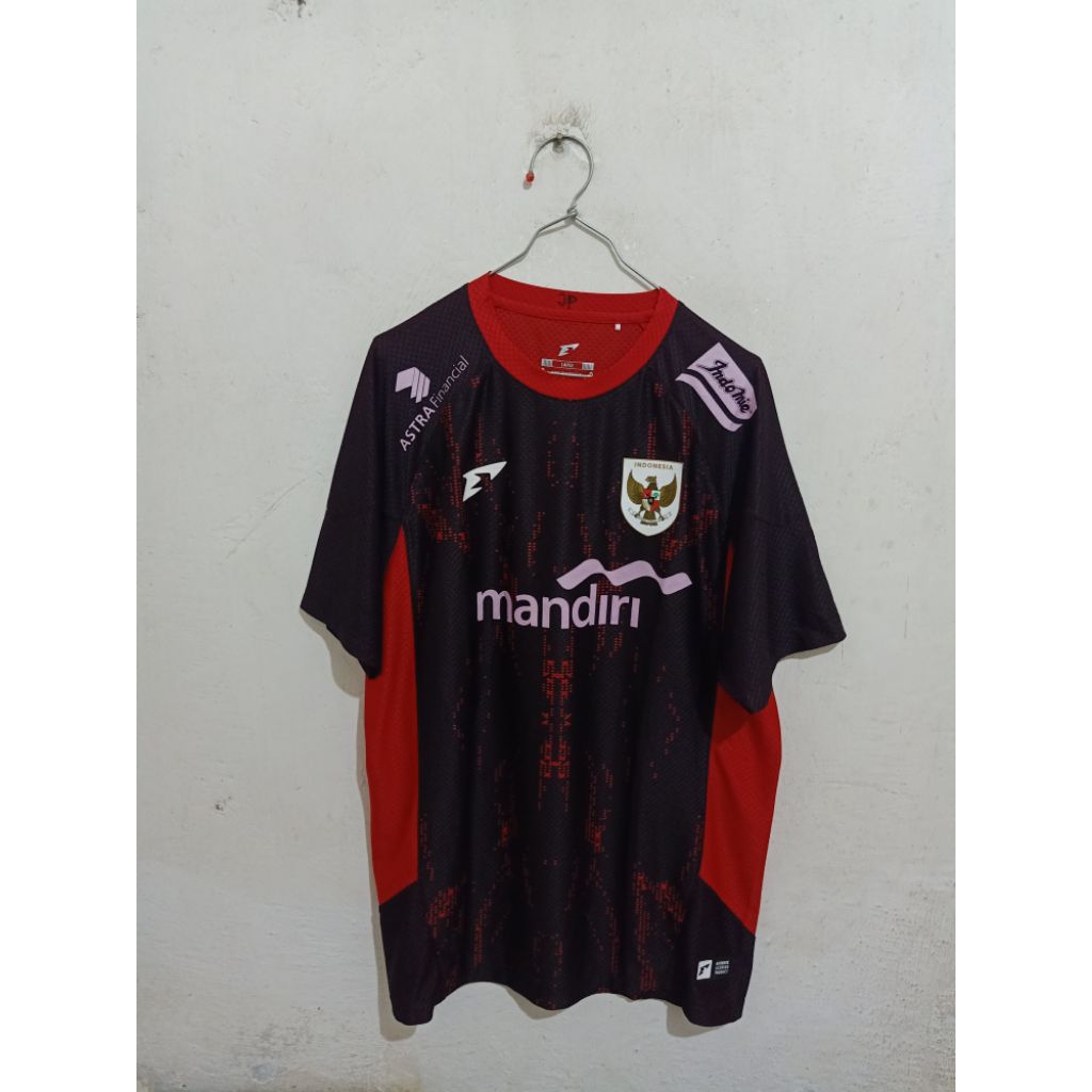 Jersey Timnas Indonesia Training Prematch Away Black 2024 2025 Original ERSPO Training Worn JOEY PEL