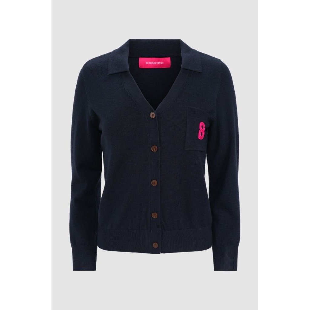 Signature Cardigan Navy Buttonscarves