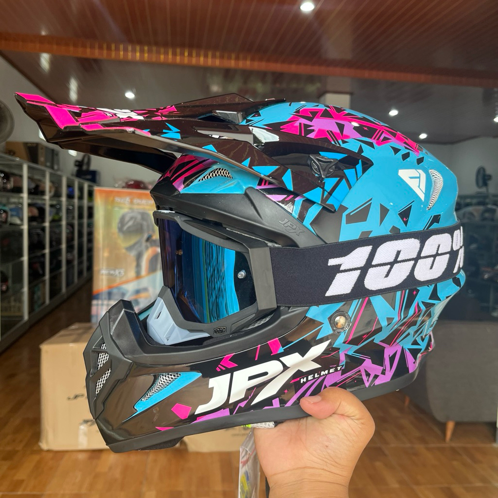 Helm Cross JPX X33 Blue (Bayar ditempat)