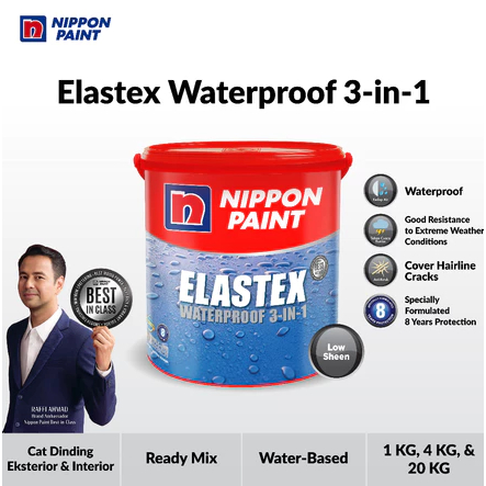 CAT TEMBOK 20KG ELASTEX ANTI BOCOR KEDAP AIR DINDING LUAR DALAM