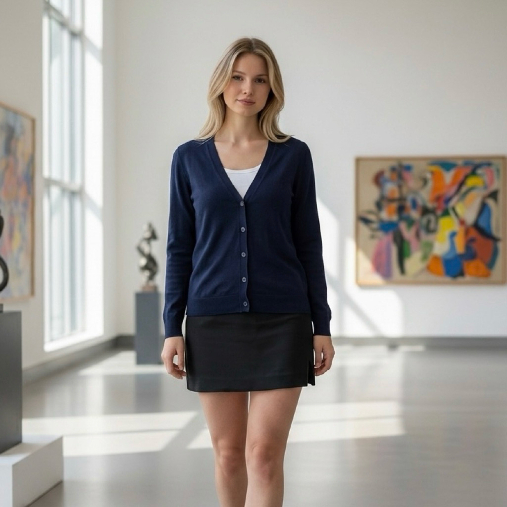 Cardigan UNIQLO V Neck / Cardigan Uniqlo Wanita / Size L