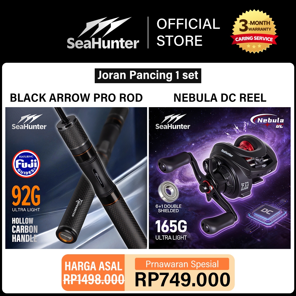 [Official] SeaHunter Nebula DC Reel Joran Set = Baitcasting Pancing Digital Control System BC Reel +