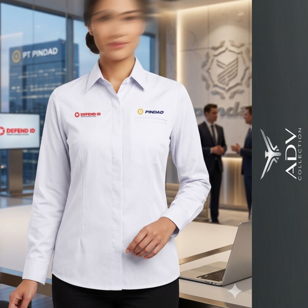 PINDAD Kemeja PINDAD Seragam Defend Id Pindad Putih Lengan Panjang Wanita